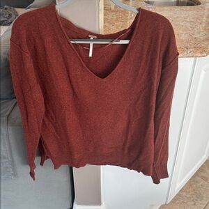 Free People Brick Red Cashmere Sweater